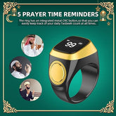 Equantu Qibla Ring Tasbih Counter Prayer Reminder